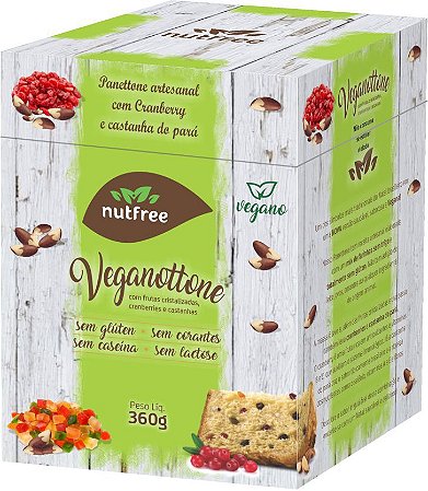 Panettone Veganottone Sem Glúten Sem Lactose Nutfree 360g  *Val.220224