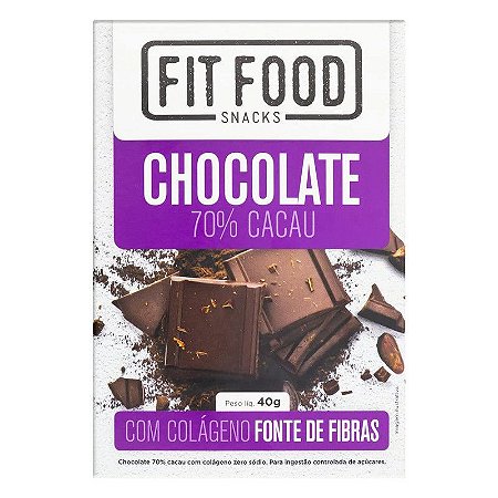 Snacks Chocolate 70% Cacau com Colageno SG Fit Food 40g * Val.140624