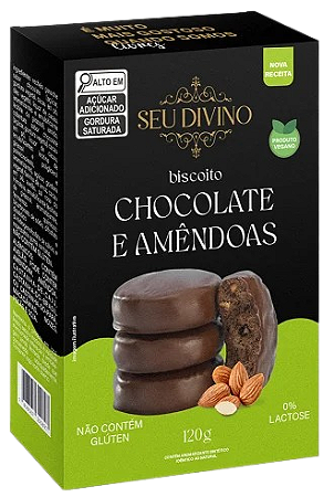 Biscoito de Amêndoas e Chocolate Sem Glúten e Vegano Seu Divino 120g Promo*Val.010824