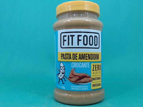 Pasta de Amendoim Crocante Zero Açucar Fit Food 450g *Val.240426