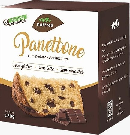 Mini Panetone com pedaços de Chocolate SGSL e Vegano Nutfree 120g *Val 100126