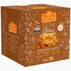 Panetone Nozes com Doce de Leite Sem Glúten Equilibre 380g *Val.050126
