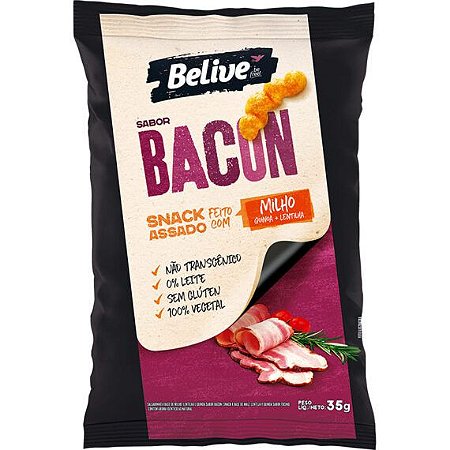 Snack de Milho Sabor Bacon SG 100% Vegetal BeLive 35g *Val.051024