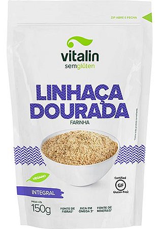 Farinha Linhaça Dourada Integral Sem Glúten Vitalin 150g *Val.081124