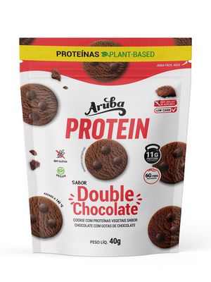 Cookie Protein Double Chocolate Sem Glúten Aruba 40g *Val.220724