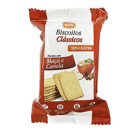 Biscoitos Clássico Maçã e Canela SG e SL Belfar 28,7g *Val.310524