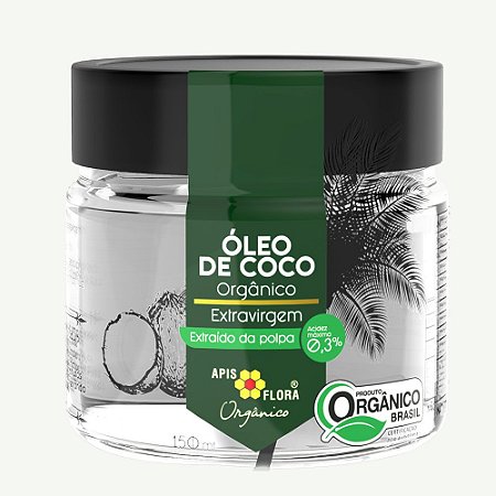 Óleo de Coco Orgânico Extravirgem  Sem Glúten Apis Flora 150ml *Val.301123