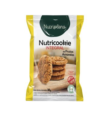 Cookie Integral Sabor de Frutas Amarelas Sem Glúten Nutripleno 30g *Val.200724