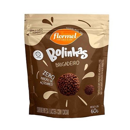 Bolinhas Brigadeiro Zero Adição de Açúcares Sem Glúten Flormel 60g *Val.171223