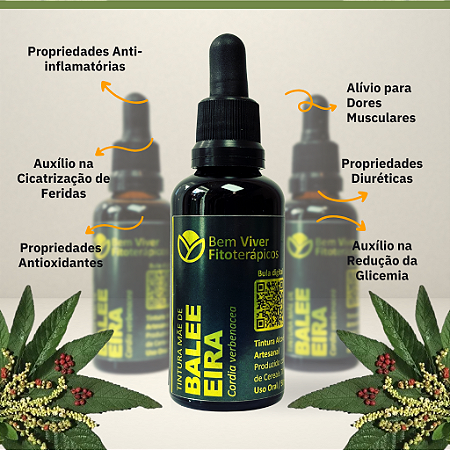 Tintura Mãe de Baleeira (Cordia verbenacea) 50ml