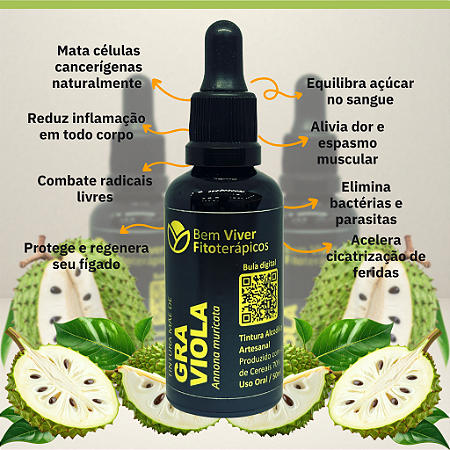 Extrato/Tintura Mãe de Graviola (Annona muricata) 50ml