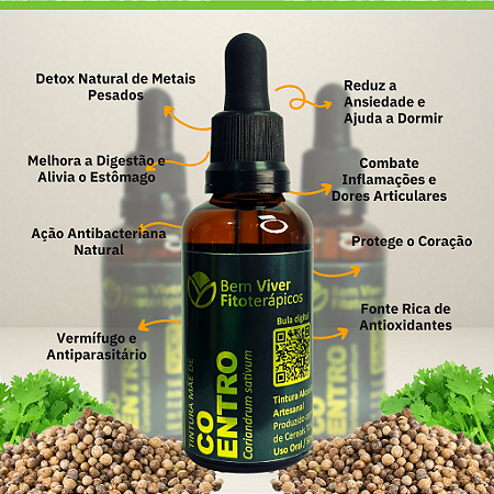Extrato/Tintura Mãe de Coentro (Coriandrum sativum) 50ml