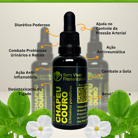Extrato/Tintura Mãe de Chapéu-de-Couro (Echinodorus grandiflorus) 50ml
