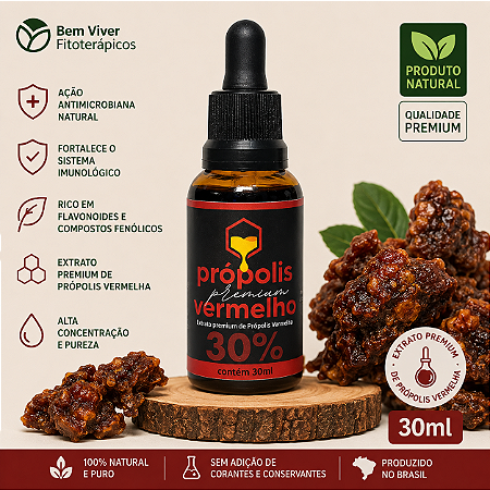 Extrato Premium de Própolis Vermelho 30ml