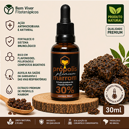 Extrato Premium de Própolis Marrom 30ml