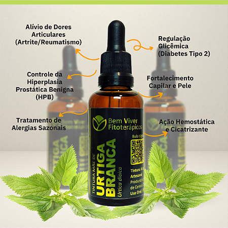 Extrato/Tintura Mãe de Urtiga Branca (Urtica dioica) – 50ml