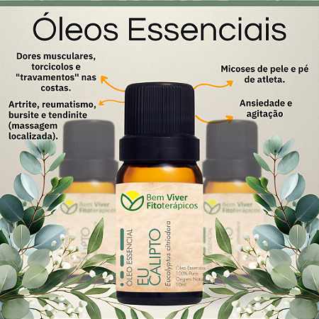Óleo Essencial de Eucalipto Citriodora (Eucalyptus Citriodora) 10ml