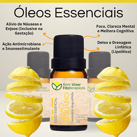 Óleo Essencial de Limão Siciliano (Citrus Limon) 10ml