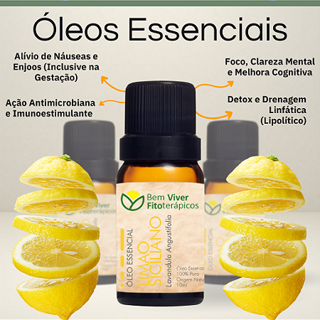 Óleo Essencial de Limão Siciliano (Citrus Limon) 10ml
