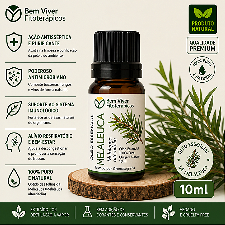 Óleo Essencial de Melaleuca ( Melaleuca Alternifolia) 10ml