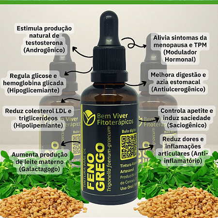 Extrato/Tintura Mãe de Feno Grego (Trigonella foenum-graecum) 50ml