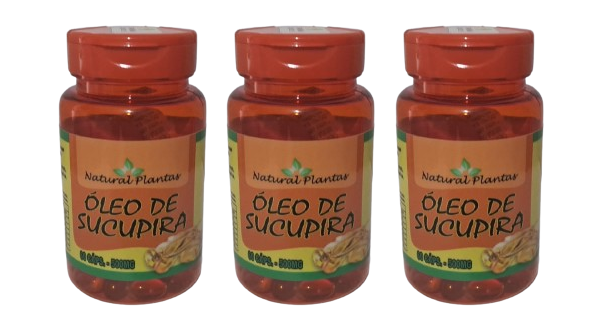 3 Unid - Óleo de Sucupira - 60 Caps - 500mg
