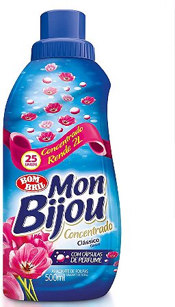 Amaciante Mon Bijou Concentrado Clássico 500ml - SuperLimpinho - O  Supermercado da Limpeza.