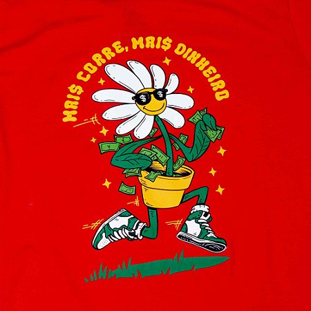 Camiseta Mais Corre "Fortune Flower" Vermelha