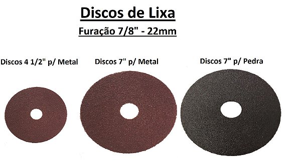 Discos de Lixa para Metais OU Pedras (Vendidos separadamente)