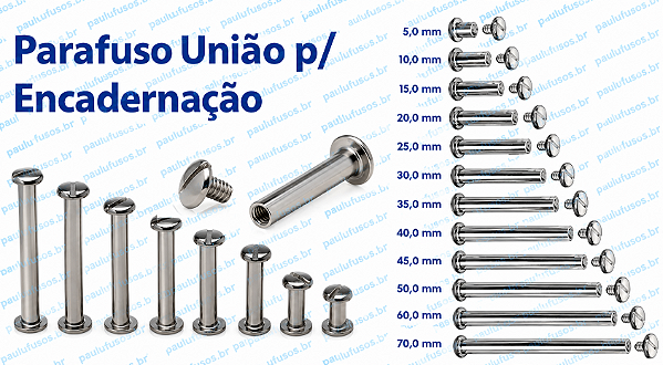 Parafuso União Macho e Fêmea para Encadernação