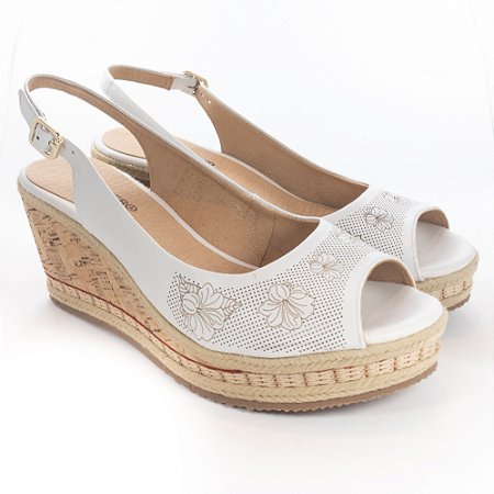 Sandália anabela bottero branca Clearance