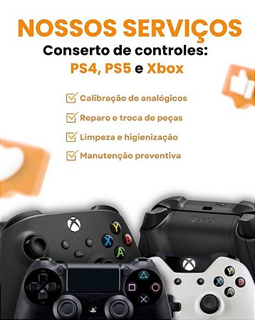 Manutenção e Reparo para controles de PS4 PS5 Xbox S Xbox Series S / X