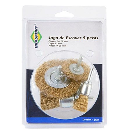 ESCOVA DE AÇO – KIT 5 PEÇAS