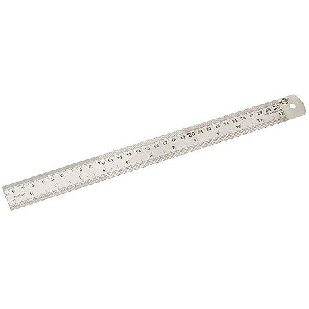 REGUA EM AÇO INOX 30CMX12