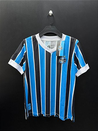 CAMISA DO GRÊMIO 1983 TRICOLOR RETRÔ LICENCIADA #7 (FEMININA)