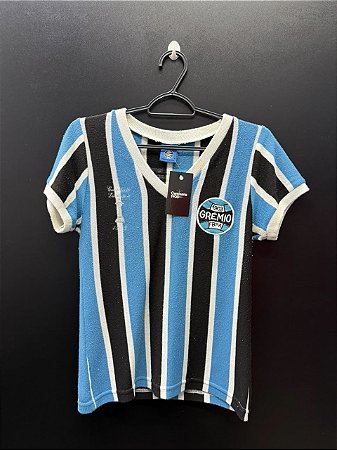 CAMISA DO GRÊMIO 1983 RETRO TRICOLOR LICENCIADA #7 - G (FEMININA)