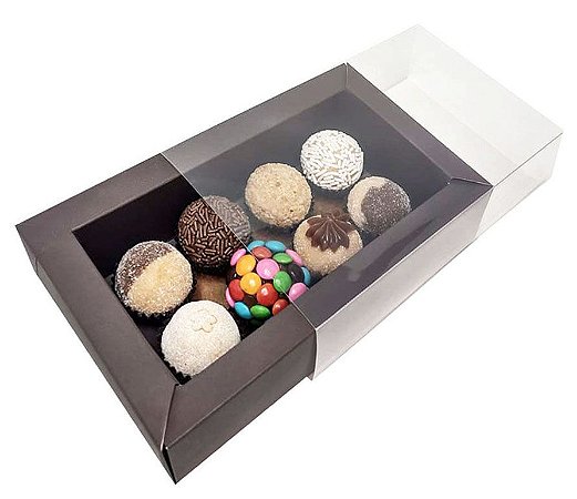 EMBALAGEM (4x2) PARA 8 BRIGADEIROS GOURMET - 182x106x40mm - 50 UNIDADES