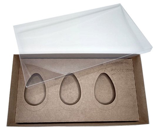 EMBALAGEM PARA 3 OVOS DE PÁSCOA 100/250G CADA TAM. G - 10 UNIDADES