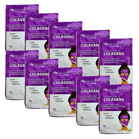Máscara Facial Peel Off Colágeno Max Love - Pcte c/ 10 unid