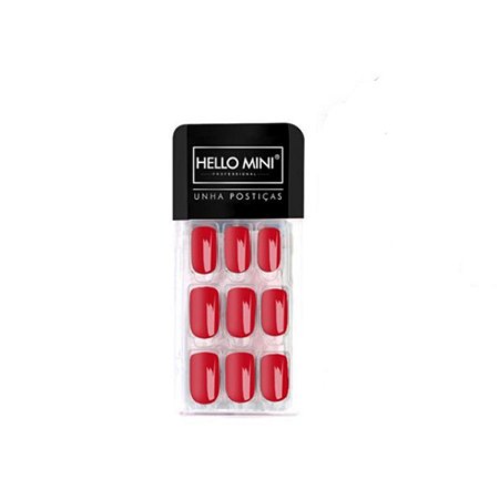 Unhas Postiças Auto Colante Vermelho Hello Mini OY174-55