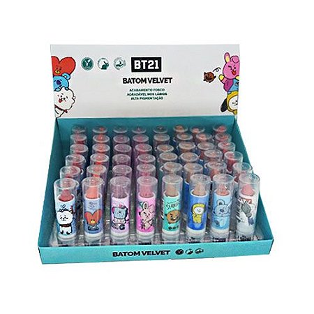 Batom Bastão Velvet BT21 BT03 - Box c/ 48 unid