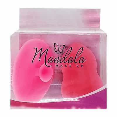 Kit de Esponja Coxinha e Esponja de Silicone para Limpeza Facial Mandala FP-057