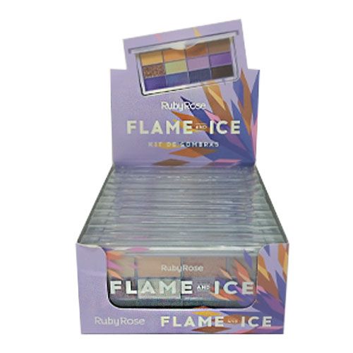 Paleta de Sombras Flame and Ice Ruby Rose HB-1061 - Box c/ 12 unid
