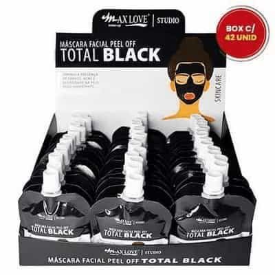 Máscara Facial Peel Off Total Black 50g Max Love - Box c/ 42 unid