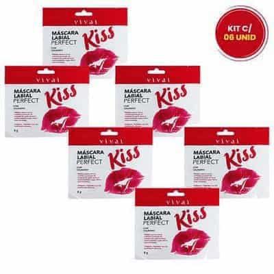 Máscara Labial Perfect Kiss Vivai 5035.1.1 - Kit c/ 06 unid