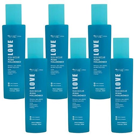 Água Micelar Ácido Hialurônico Max Love - Kit c/ 06 unid
