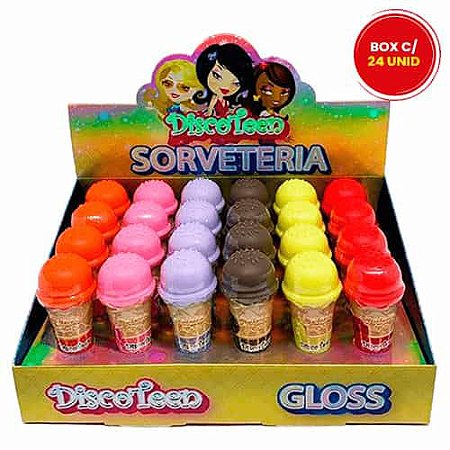 Gloss Infantil Sorveteria Disco Teen HB98381 - Box c/ 24 unid