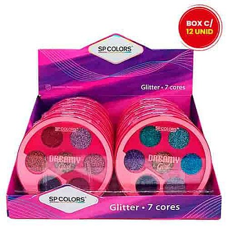 Paleta de Glitter 7 Cores Dreamy Girl SP Colors SP234 – Box c/ 12 unid