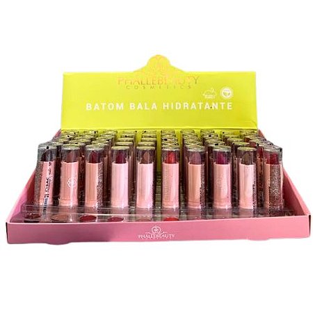 Batom Bala Hidratante Velvet Lips Phállebeauty PH03001A4 - Box c/ 50 unid