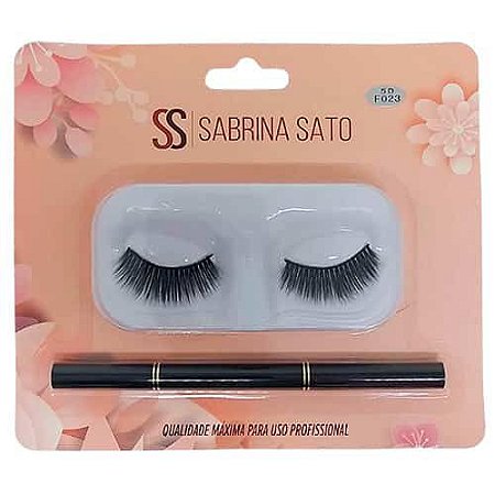 Kit de Cílios Postiços + Pincel para Sobrancelha Duplo 5D F023 Sabrina Sato SS-1341